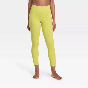 Women's Ultra High-Waisted Laser Cut 7/8 Leggings JoyLab Lime Women's M, Green